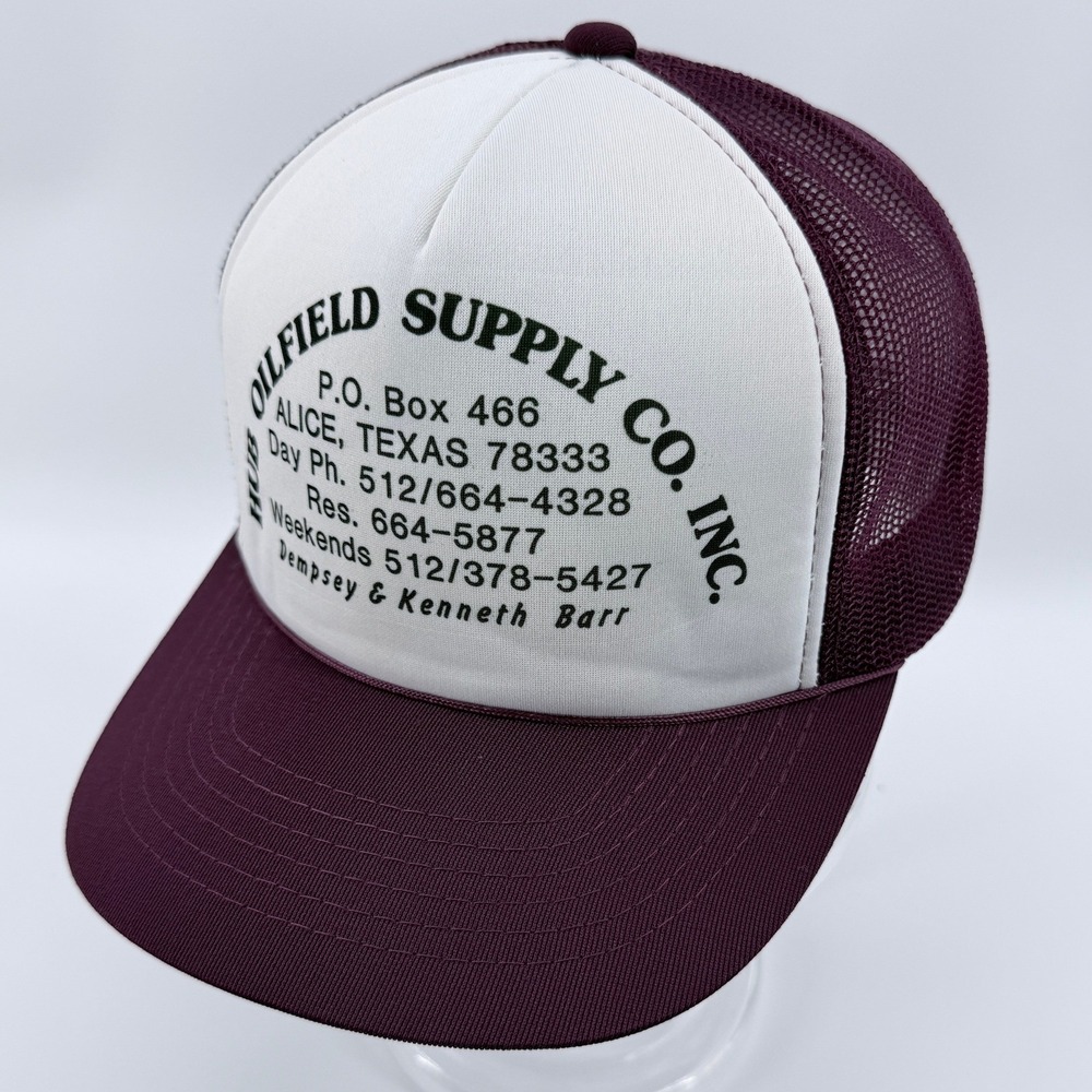 Vintage Hub Oilfield Supply Co Hat Alice Texas Trucker Snapback Cap